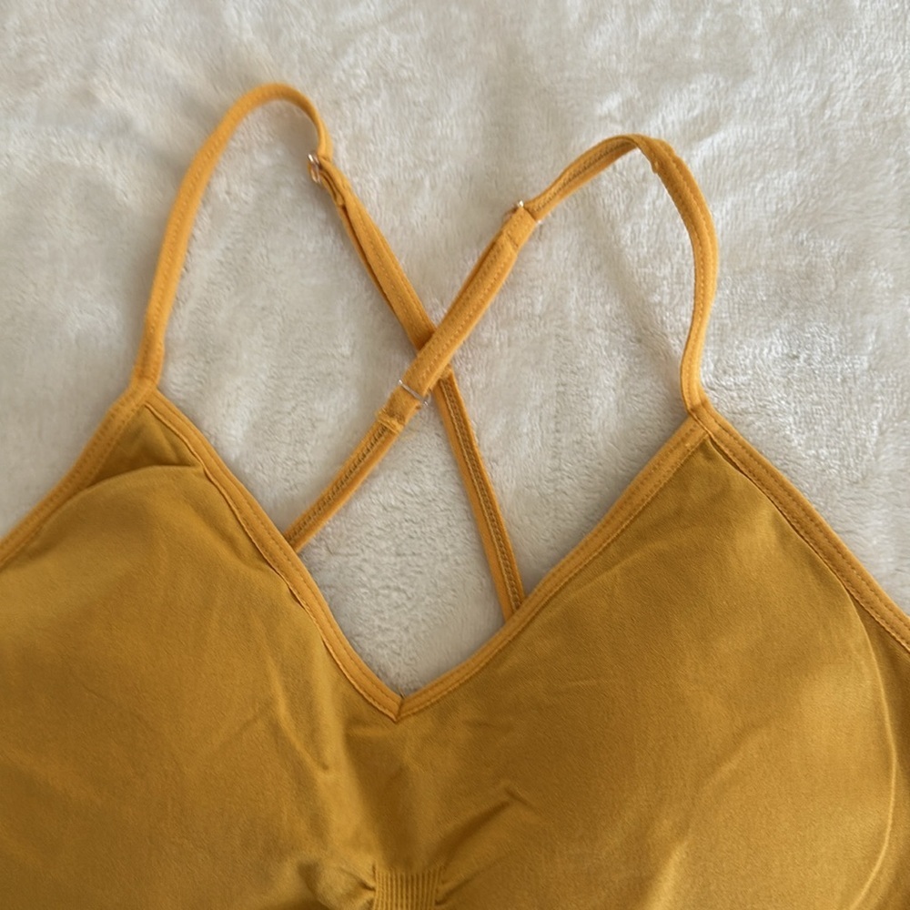 Fila Yellow Sports Bra with Criss-Cross Straps - Picture 2 of 6